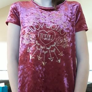Velvet tee for girls